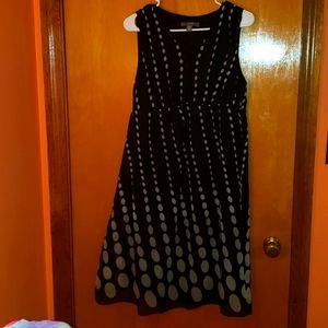 Apt 9 black and tan polka dot sleeveless dress, size 12